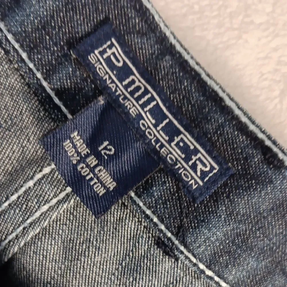 Blue Denim Jeans with Embroidered Logo